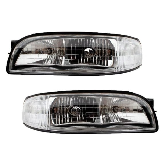 EPIC LIGHTING OE Style Halogen Headlights Assembly Replacement for BUICK 97-99 LESABRE [ GM2502158 GM2503159 16525997 16526000 ] Pair