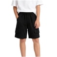 thumbnail image 2 of Zpanxa Boys Athletic Shorts Solid Lightweight Mid-Thigh Length, Running Shorts for Summer Sports, Breathable Fit, 2 of 6