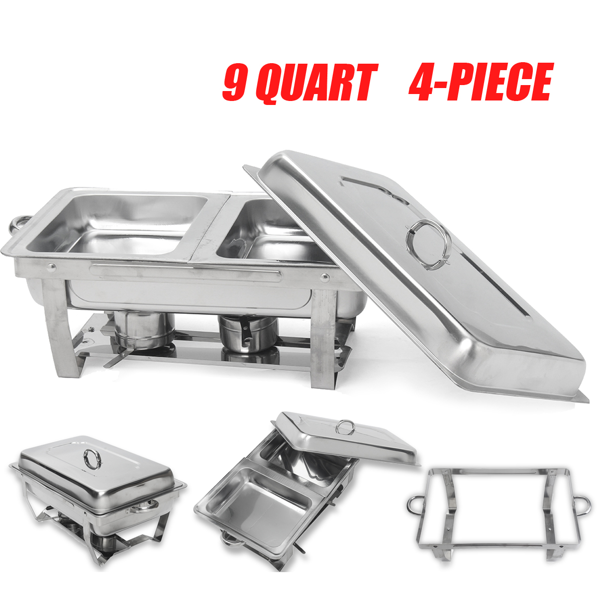 9 Quart Chafing Catering Fuel Buffet Server Food Warmer FullSize 9