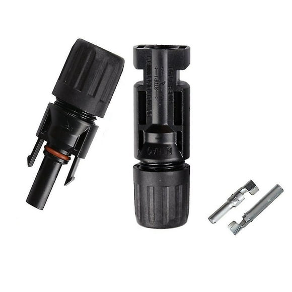 3 Pairs Mc4 Male/female Double Rings Waterproof Joint Solar Panel Cable Connectors,black