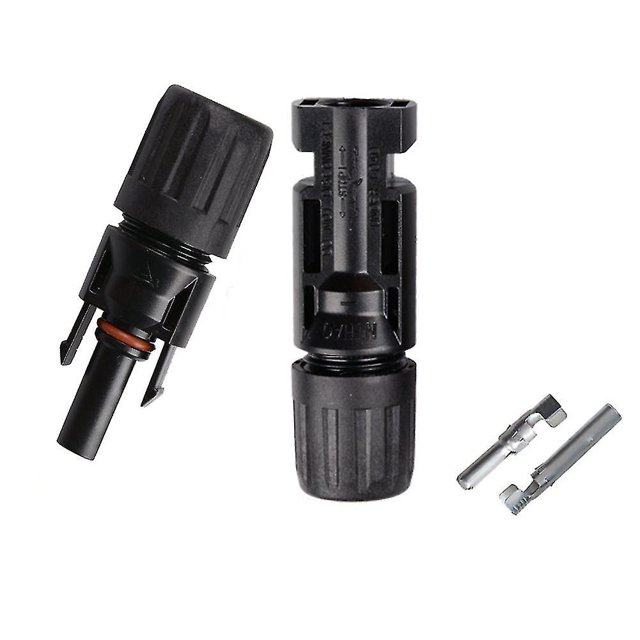 3 Pairs Mc4 Male/female Double Rings Waterproof Joint Solar Panel Cable Connectors,black
