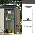 thumbnail image 3 of AngLink Metal Storage Shed Organizer,Patio 6ft x4ft Bike Shed Garden Shed, Metal Storage Shed with Lockable Door,Tool Cabinet with Vents and Foundation for Backyard,Lawn,Garden-Brown, 3 of 19