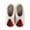 Red, variant on Utoimkio Christmas Fuzzy Slippers for Women Men's and Women's Couple Shoes Flat Plush Non-slip Home Shoes Linen Comfortable Platform Slippers
