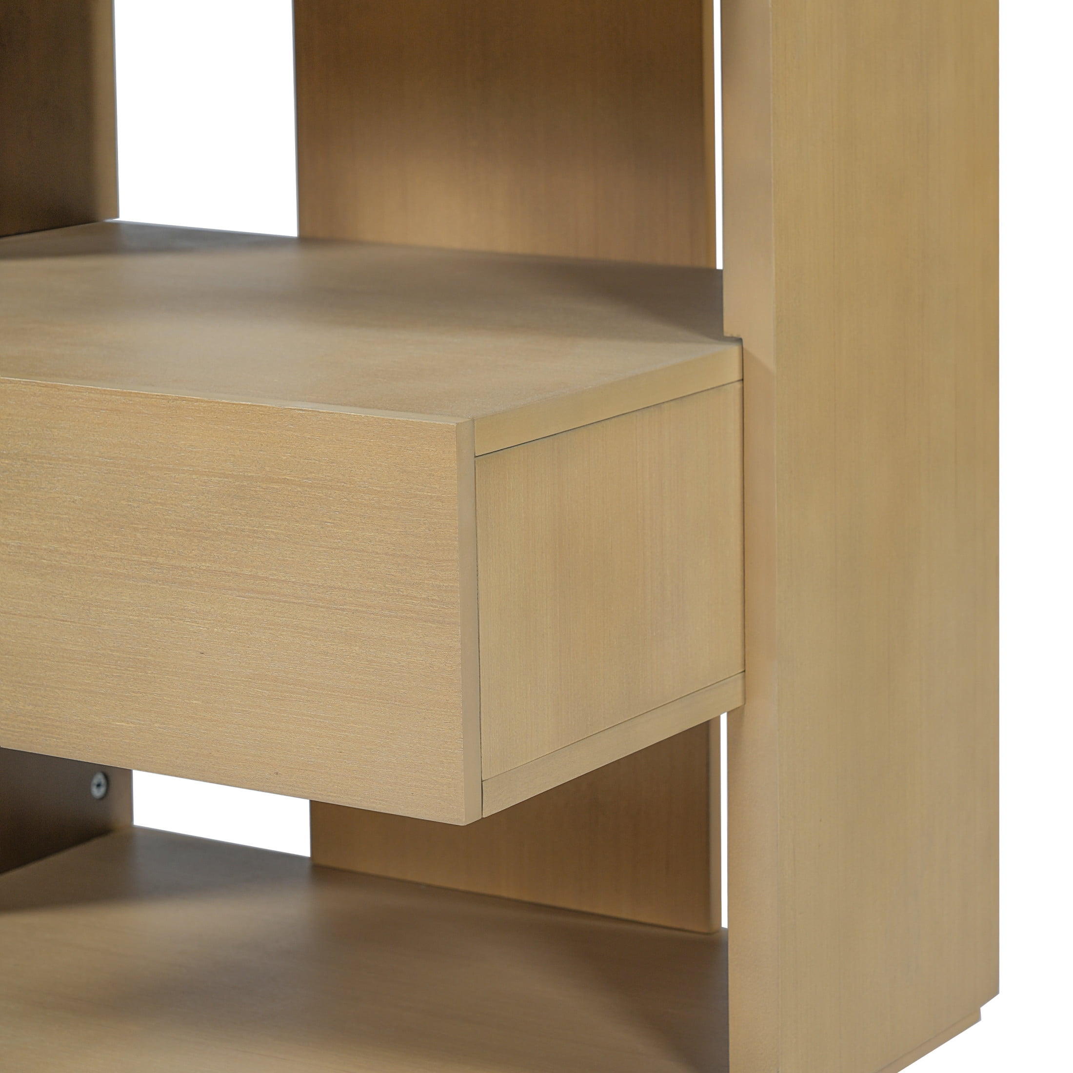 Christopher Knight Home Mid-Century Nightstand with Drawer, Unique C-Shaped Bedside Table, Natural, Set of 2