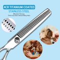 thumbnail image 2 of Dog Grooming Scissors with Round Tips Heavy Duty Titanium Pet Grooming Trimmer Kit Professional Thinning Shears Straight Scissors with Comb for Dogs and Cats (Set of ), 2 of 7