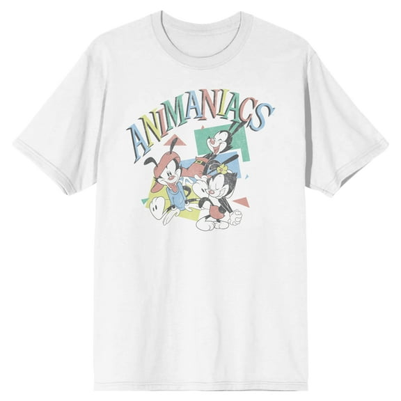 Animaniacs Logo and Characters Men's White T-shirt-Medium