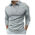 Mens Polo Shirts Long Sleeve Shirts Grey M