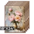 thumbnail image 1 of 4pcs Photo Frame Set in Natural, Dark Brown & Black - Contemporary Wall Art for Home and Office Decor, Rectangular Wooden Frames for Posters and Collages, 1 of 6