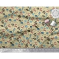 thumbnail image 2 of Soimoi Poly Georgette Fabric Floral,Fish & Deer Cartoon Fabric Prints by Yard 52 Inch Wide, 2 of 3