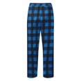 thumbnail image 5 of Flannel Pajama Pants Women Soft Christmas Plaid Sleep Lounge Pj Bottoms Casual Drawstring Elastic High Waisted Pajama Pants Loose Wide Leg Sleepwear,Royal Blue,3XL, 5 of 6