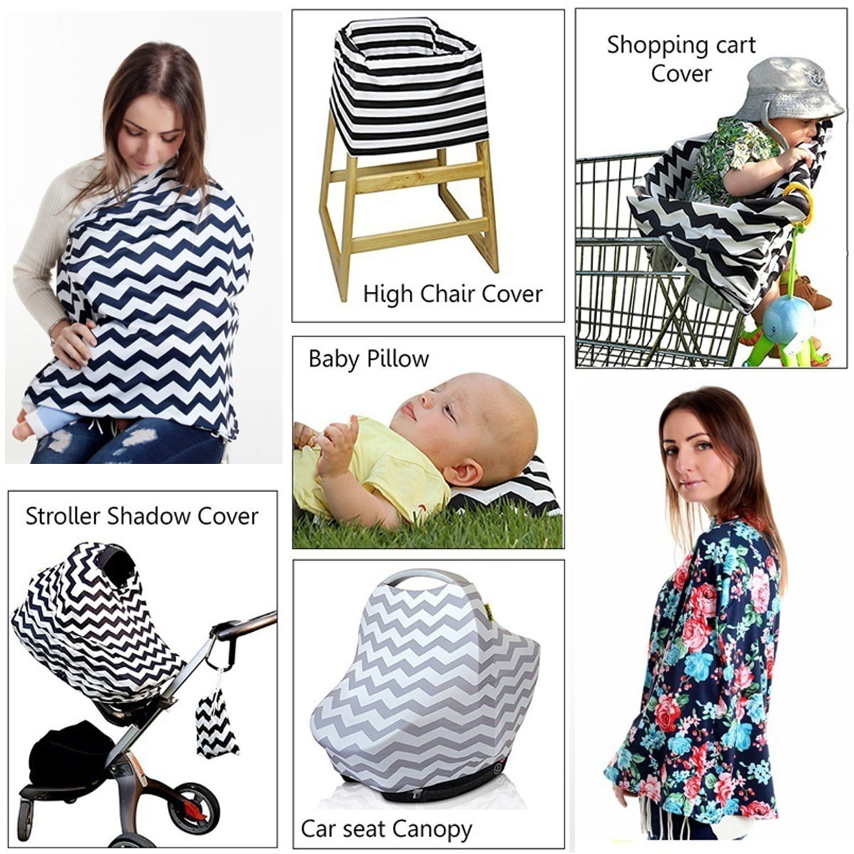 Nursing Cover Multi Use Breastfeeding Scarf Infant Stroller Cover Carseat Canopy for Girls Baby Car Seat Covers