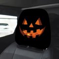thumbnail image 5 of 2 Pack Halloween Jack O Lantern Pumpkin Car Headrest Covers Scary Pumpkin Face Head Rest Protector Covers Auto Interior Holiday Decor For Car SUV Truck, 5 of 5