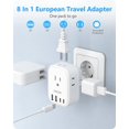 thumbnail image 3 of 2 Pack Type E/F Travel Adapter,LENCENT Schuko Germany France European Plug Adapter with 4 USB Ports(2 Type C),4 Outlet C, 3 of 7