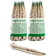 Tibetan 100% Organic Handmade Natural Rope Incense Himalayan Handrolled Lokta Paper Wrapped - Made in Nepal - 2 Bundle (90 pcs) - Juniper