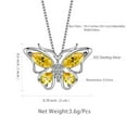 thumbnail image 5 of Juwaliy November Birthstone Necklace Citrine Yellow Butterfly Necklaces Sterling Silver Pendant Jewelry Women Christmas Mother's Day Gift for Mom Wife, 5 of 10