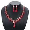 thumbnail image 4 of 1 juego Pretty Bride Crown Necklace Earring Set Elegante joyería Vestido de novia Accesorios Accesorio de vestuario para mujeres Mujer (Rojo), 4 of 8