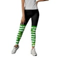 thumbnail image 4 of MKLEKYY Leggings para mujer, pantalones verdes con estampado de buena suerte de Paddystripes para mujer, leggings ajustados para yoga, correr, gimnasio, 4 of 4