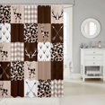 thumbnail image 2 of Manfei Farmhouse Style Moose Shower Curtain 72Wx72L, Rustic Camouflage Bathroom Curtain, White Dark Brown, 2 of 5