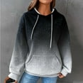 thumbnail image 2 of Womens Sweatshirts and Hoodies Oversized Casual Long Sleeve Fall Winter Fit Waffled Pullover Tops with Pocket, 2 of 4
