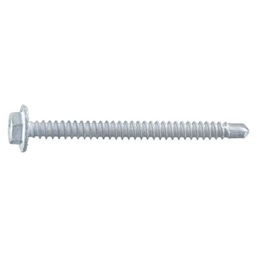 #8 x 2" White Ruspert Coated Hex Washer Head Self-Drilling Screws (100 pcs.)