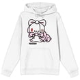 thumbnail image 5 of All Purpose Bunny One-Eyed Bunny With Ribbon Long Sleeve White Adult Hooded Sweatshirt-Medium, 5 of 7