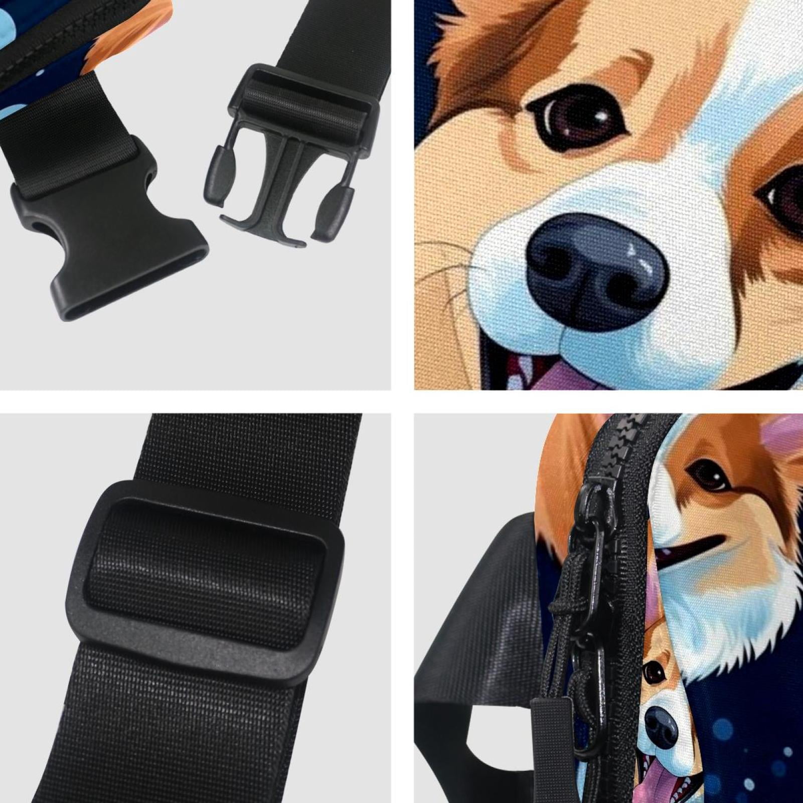 Dog Versatile Lightweight Adjustable Crossbody Bag with Extension Strap - Unisex Waist Bag Fanny Pack