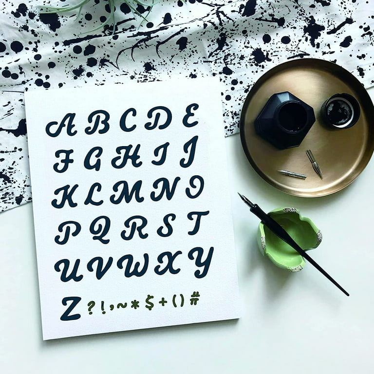 4x7 Inch Wood Burning Alphabet Metal Stencils for Wood carving, Drawings  and Woodburning, Engraving and Scrapbooking Project