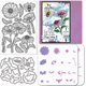 thumbnail image 1 of Sellos transparentes con diseño de margaritas y troqueles de corte con marcos de abejas y flores, con plantillas huecas para dibujar y pintar., 1 of 8
