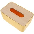 thumbnail image 1 of UPGRATOR 1Set Facial Tissue Organizer Yellow PP Wood Rectangular for Restaurant Use Toilet Stand, 1 of 7