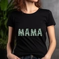 thumbnail image 5 of Floral Mama T-Shirt, Daisy Print Block Letter Graphic Tee for Women, Navy, S, 5 of 6