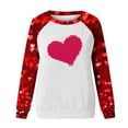 thumbnail image 3 of Long Sleeve Shirts for Women Cropped, Graphic Sweatshirts for Women, White Corset Top Pink Tops for Women Funny Love Heart Print, 3 of 4