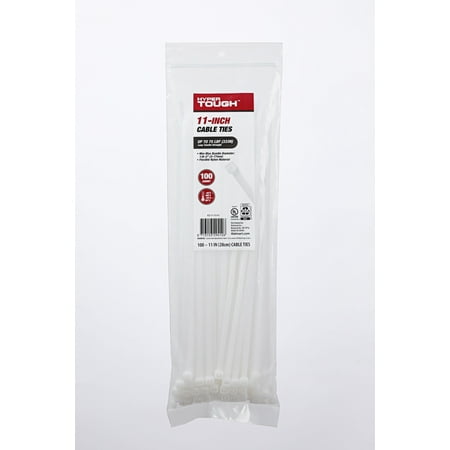 Hyper Tough 11 inch Cable Tie 75lbs Natural Color 100Pcs