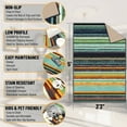 thumbnail image 3 of Ottomanson Striped Area Rug 3'3" x 5' - Non Slip Low Pile Carpet, Multicolor, 3 of 11
