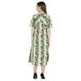 thumbnail image 4 of Phagun Robe en Coton Imprimé avec Poches Col Mandarin Robe Asymétrique Longueur Genou pour Femmes, 4 of 7