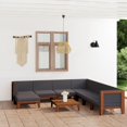 thumbnail image 1 of vidaXL 9 Piece Garden Lounge Set with Cushions Solid Acacia Wood, 1 of 5