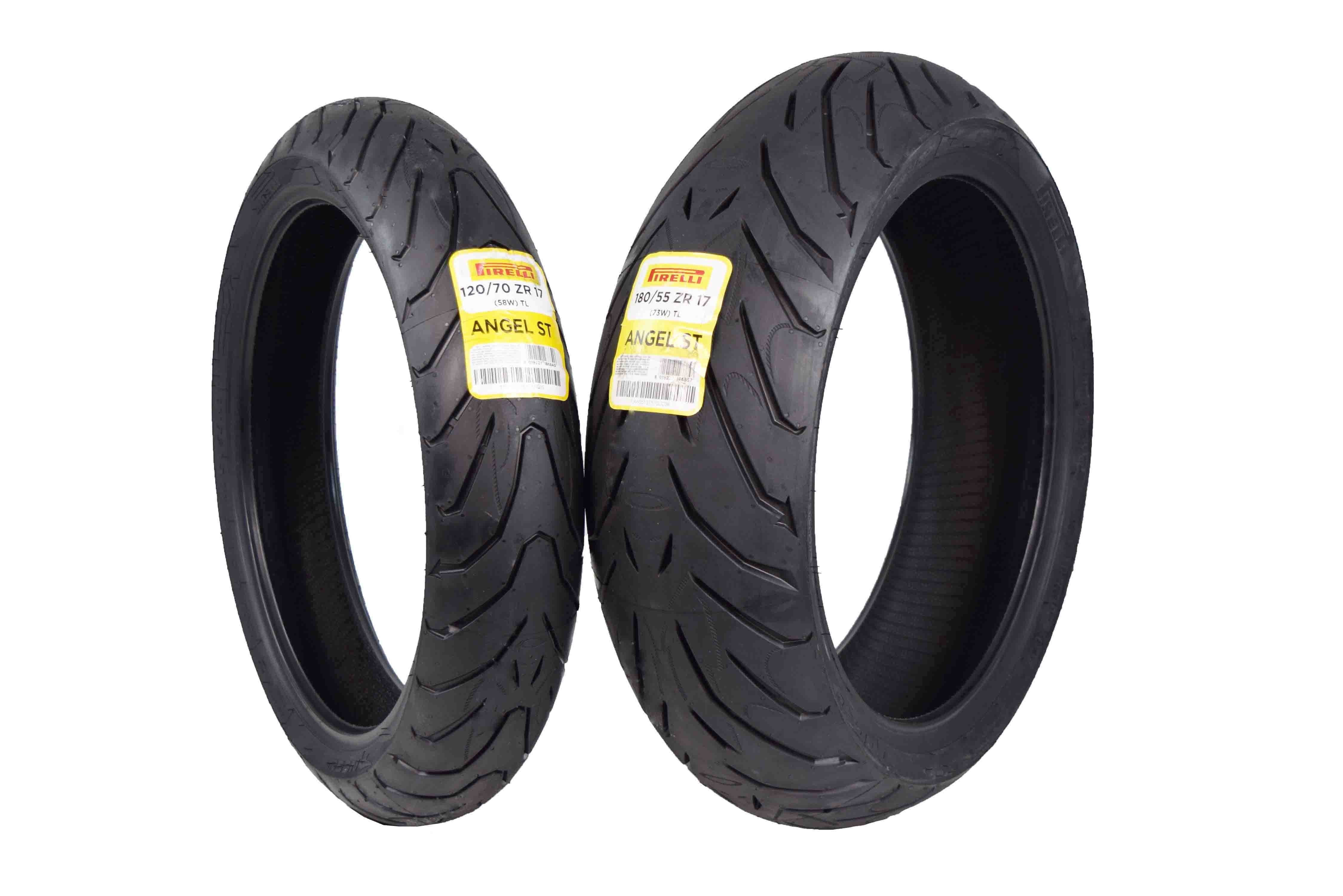 Pirelli Angel ST Motorcycle Tires, 120/70ZR17 Front, 180/55ZR17