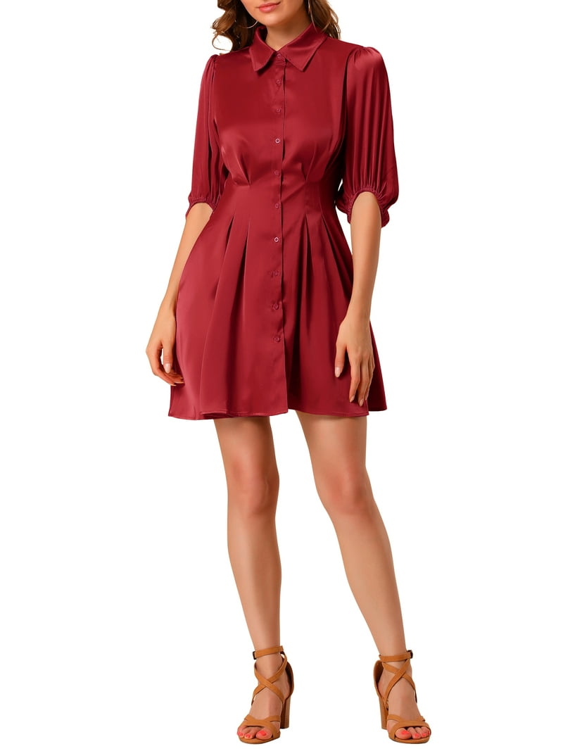 pleated waist shirt dress Khaki Petite Tailored Crepe Pleated Midi Shirt Dress