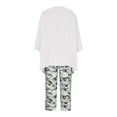 thumbnail image 5 of under $5 JINMGG Two Piece Outfits Women, 2023 Fashion Fall Women's Print V-neck Long Sleeve Pullover Shirt Tops + Pants Trousers Set White XXL, 5 of 8