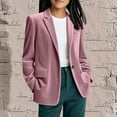 thumbnail image 2 of Women Corduroy Suit Jackets Long Sleeve Button Shawl Notched Lapel Loose Comfy Work Dressy Blazer Coat Blouse Tops Pink X-Large, 2 of 5