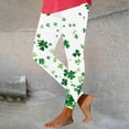 thumbnail image 2 of lcziwo Christmas Sales Clearance, St Patricks Day Leggings for Women High Waisted Tummy Control Workout Leggings Novelty Shamrock Leaves Print Irish Green Soft Yoga Pants Multicolor S, 2 of 7