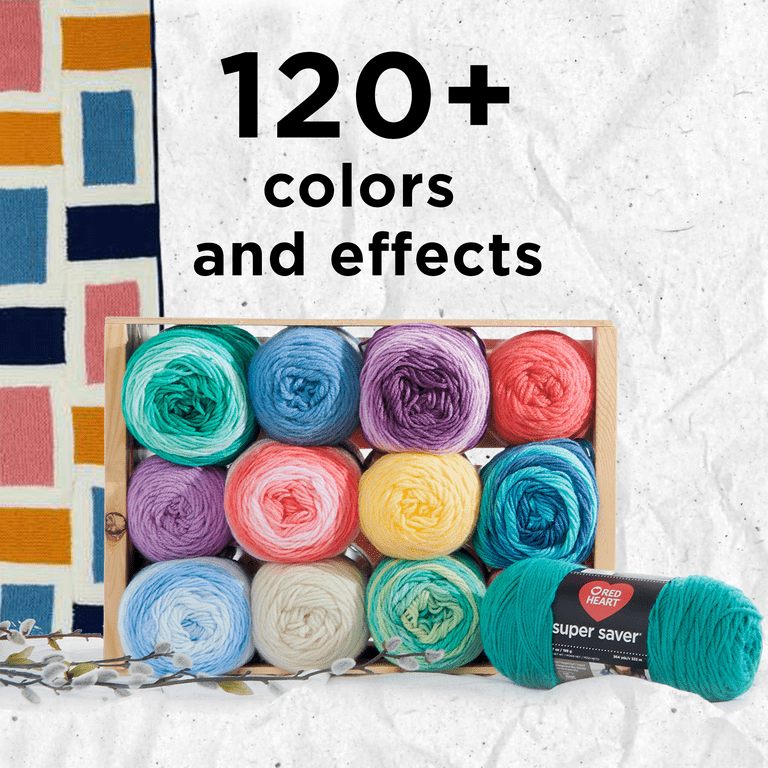 Red Heart Super Saver Yarn, Bright Stripe, Medium 5oz, 100