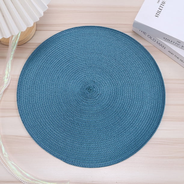 Posavasos redondo de polipropileno tejido para mesa de comedor, con aislamiento térmico, tejido simple, retro, ligero y lujoso