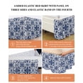 thumbnail image 6 of Navy Blue Boho Wrap Around Bed Skirts for Queen Bed 16" Drop,Bed Skirt with Adjustable Elastic Belt Dust Ruffle Bed Valance for Bedroom Hotel Ehtnic Abstract Art Modern Geometric Bed Frame Cover, 6 of 7