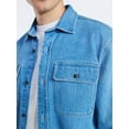 thumbnail image 4 of Free Assembly Men's Heavyweight Denim Overshirt with Long Sleeves, Sizes S-3XL, 4 of 6