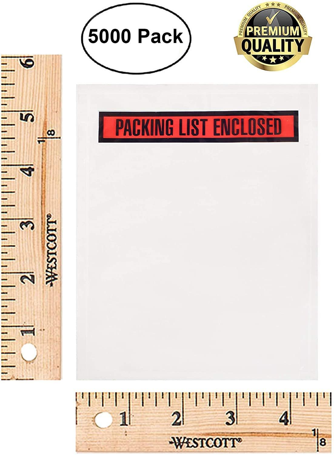 Pack of 3000 Packing List Envelopes 4.5 x 6 Packing List Enclosed 4 1/2
