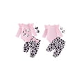 thumbnail image 2 of Baby Toddler Girl Fall Outfits 0 3 6 9 12 18 Months Cow Embroidery Long Sleeve Romper Long Pants Headband 3Pcs Clothes Set, 2 of 9