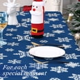 thumbnail image 4 of Christmas Tablecloth 60 x 84 Inch, Christmas Table Cloths for Rectangle Tables Winter Tablecloth, Xmas Blue Snowflake Outdoor Christmas Decorations Picnic Party Indoor Kitchen Table Decor, 4 of 6