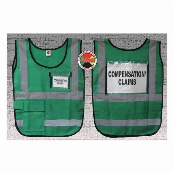 Disaster Management Systems Safety Vest,Green,Nylon DMS-05835