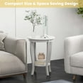 thumbnail image 6 of Costway 2 PCS 2-Tier End Table 18'' Round Compact Sofa Side Nightstand with Storage Shelf White, 6 of 9
