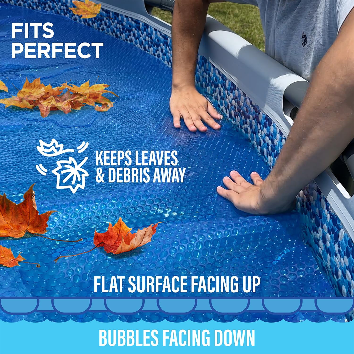 Shop Square 18' x 33' Oval Solar Pool Cover, 12 Mil, for Inground and Above Ground Pools, Blue